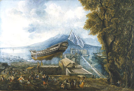 Abraham Ducros - Shipyard in Castellamare di Stabia - About 1794 Abraham Ducros - Shipyard in Castellamare di Stabia - About 1794