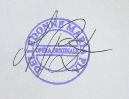 Stamp and initials of the name Stamp and initials od the name of the artist