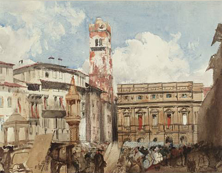 Bonington - Verona,Erbs square - about 1826/27 Bonington - Verona,Erbs square - about 1826/27