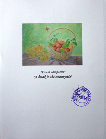 Certificata of Authenticity-front Certificate of Authenticity-front with photo,stamp and initials by hand of the artist