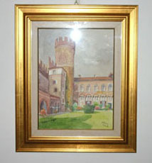 Castello di Malgr&agrave; (Italia)-Dipinto ad acquarello-Collezione privata